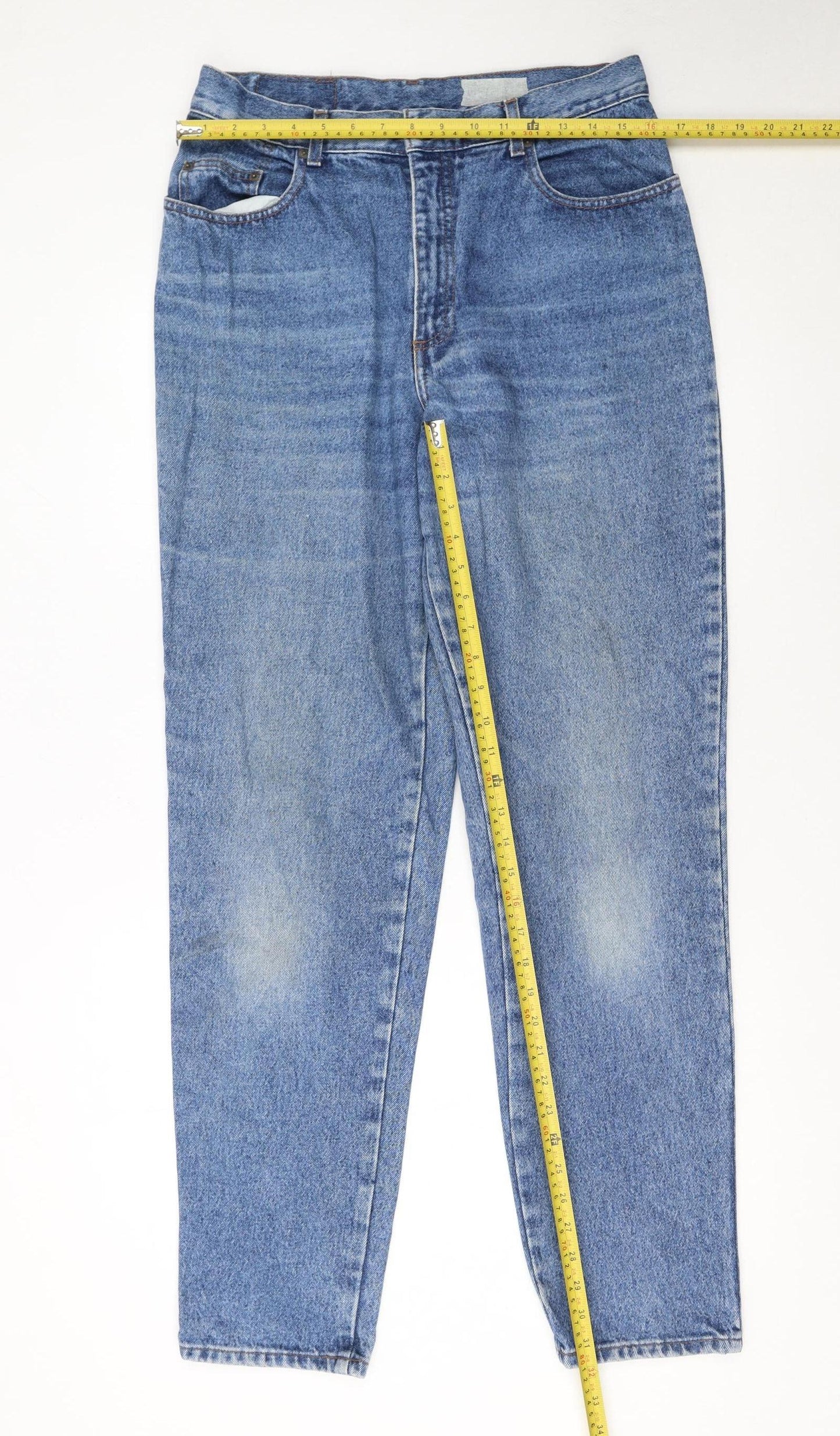 Lee Cooper Womens Blue 16 High Rise Mom Jeans 100% Cotton Denim