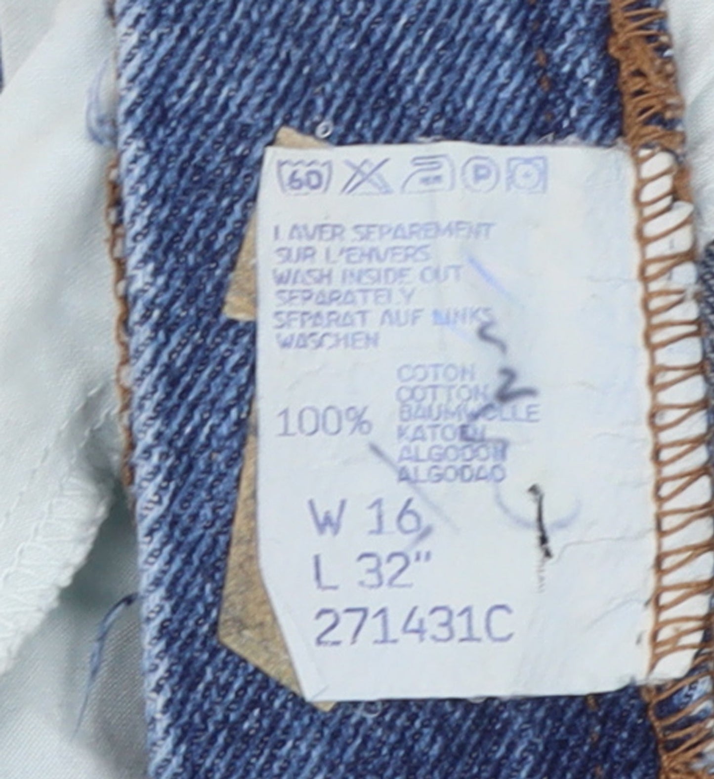 Lee Cooper Womens Blue 16 High Rise Mom Jeans 100% Cotton Denim