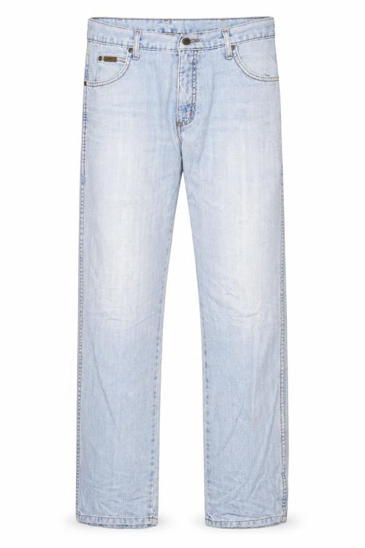 Wrangler Men’s Blue 34x32 Regular Fit Light Wash Straight Jeans