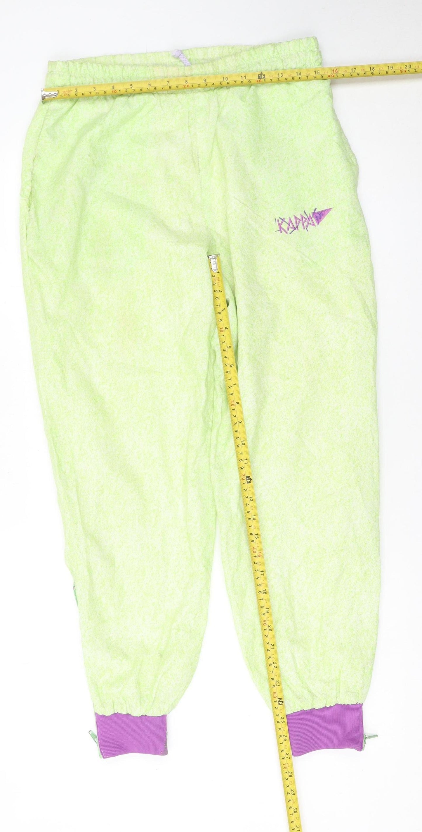 Kappa Women's Green Jogger Trousers Small 100% Polyamide Made in Italy