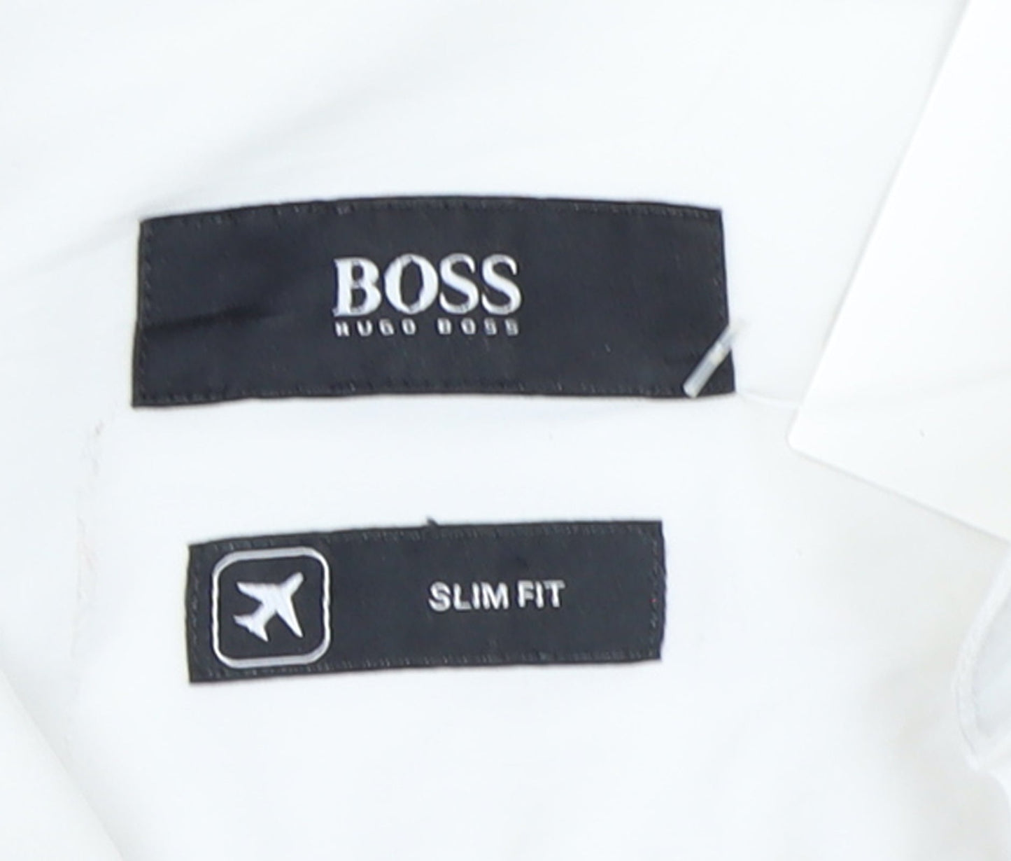 Hugo Boss Men's White Slim Fit Long Sleeve Button-Up Shirt Size 16