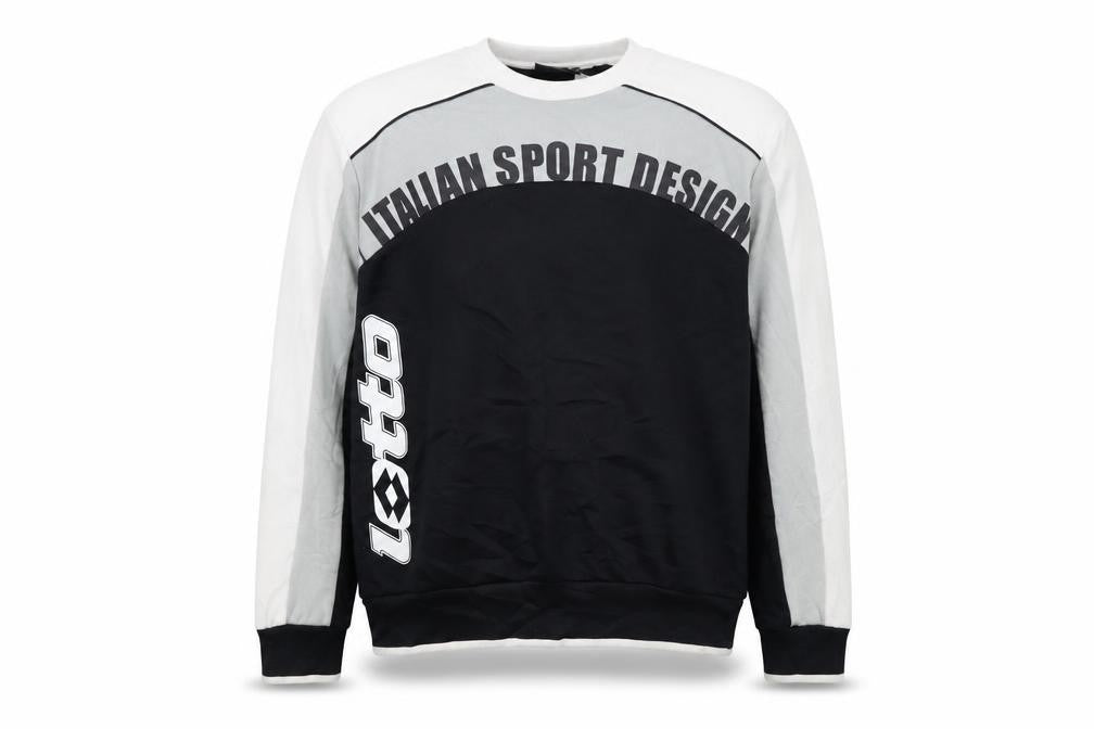 Lotto Men's Black Grey Pullover Sports Sweatshirt L