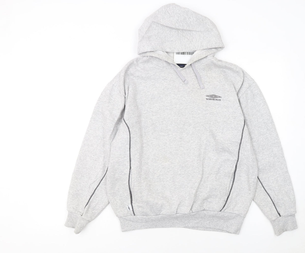 Umbro Boys Grey Pullover Hoodie 158cm Regular Fit Fleece Sportswear