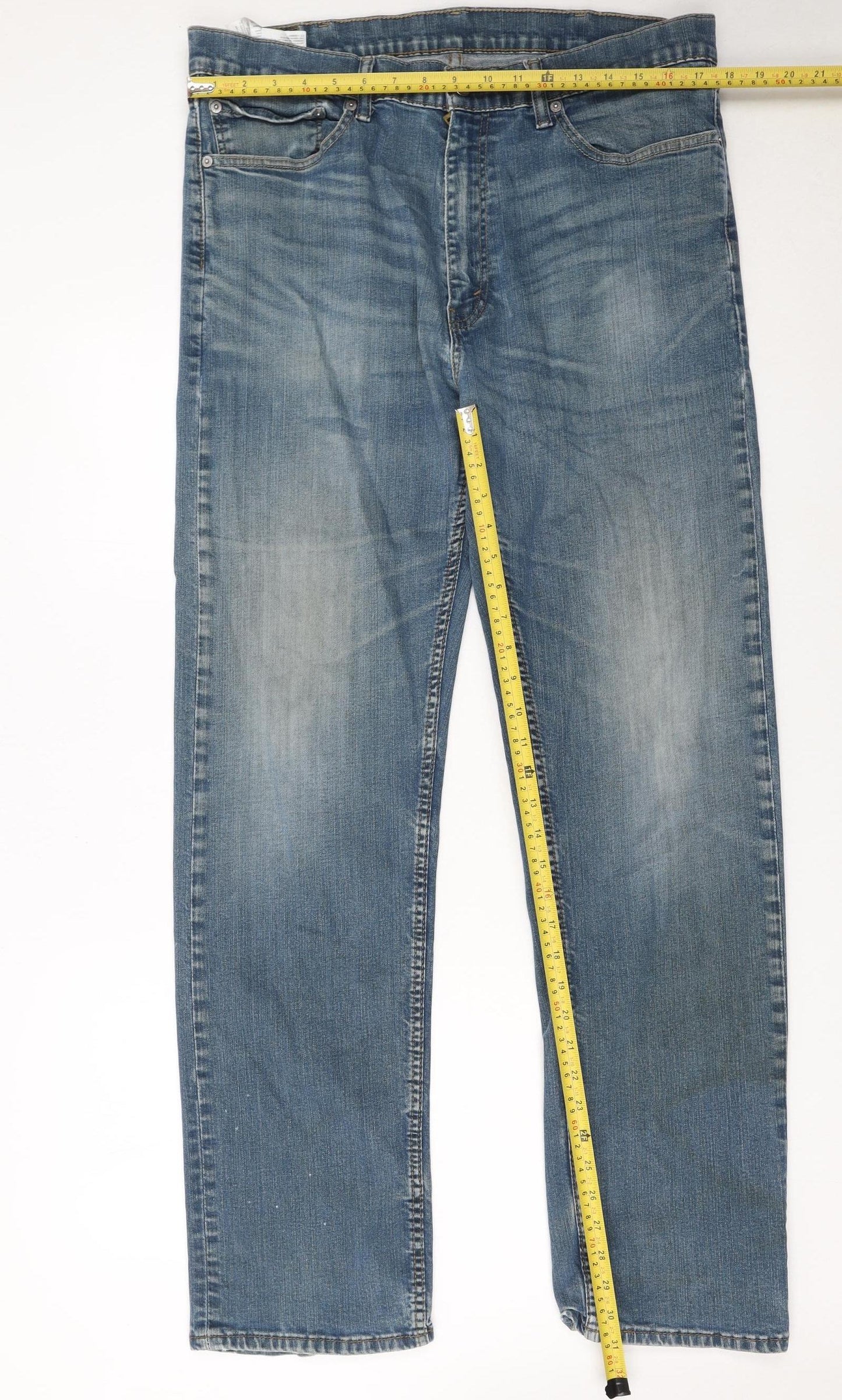 Levi's Men's Blue 505 Regular Fit Straight Leg Jeans W38 L34