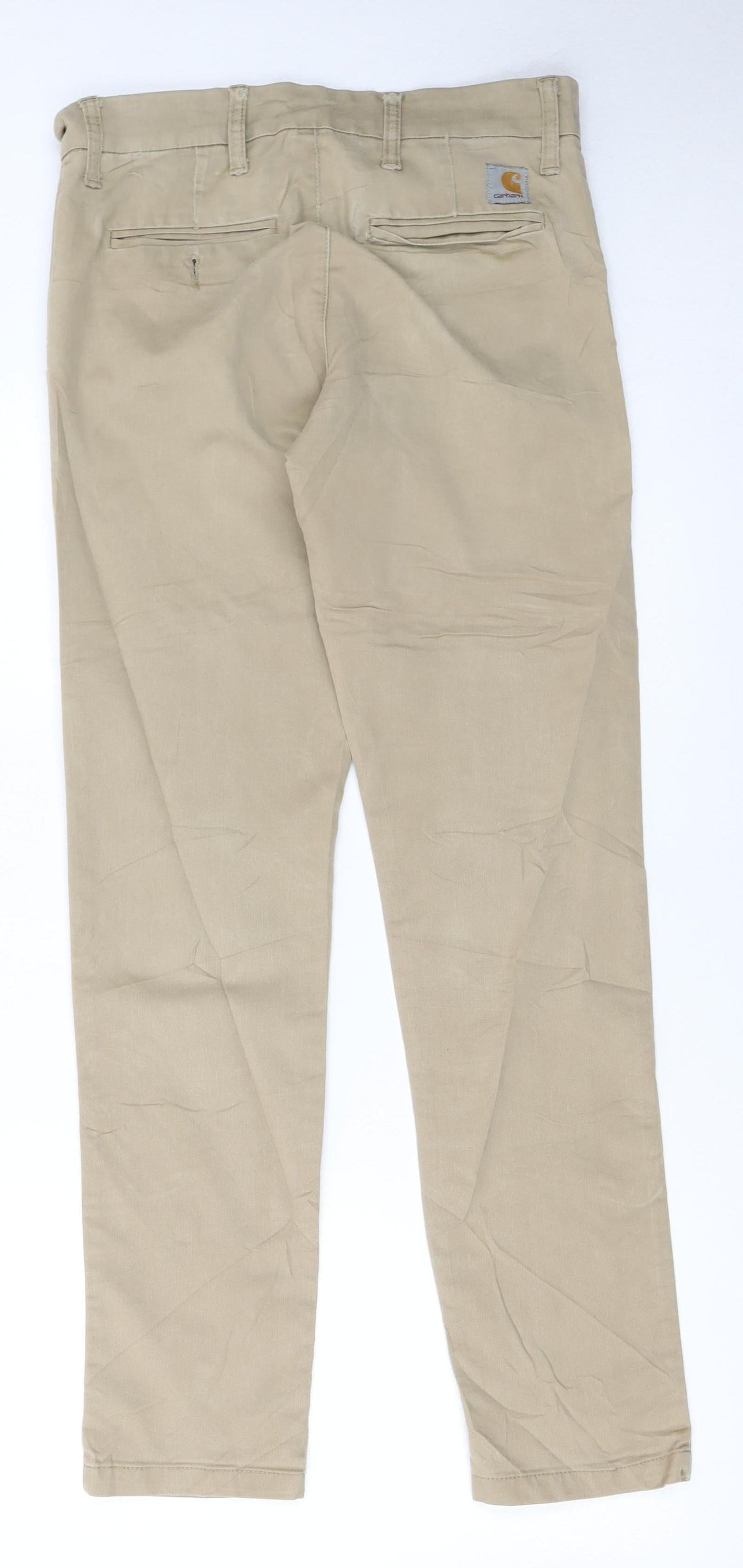 Carhartt Men Beige Chino Trousers 30x32 Cotton Blend Slim Fit