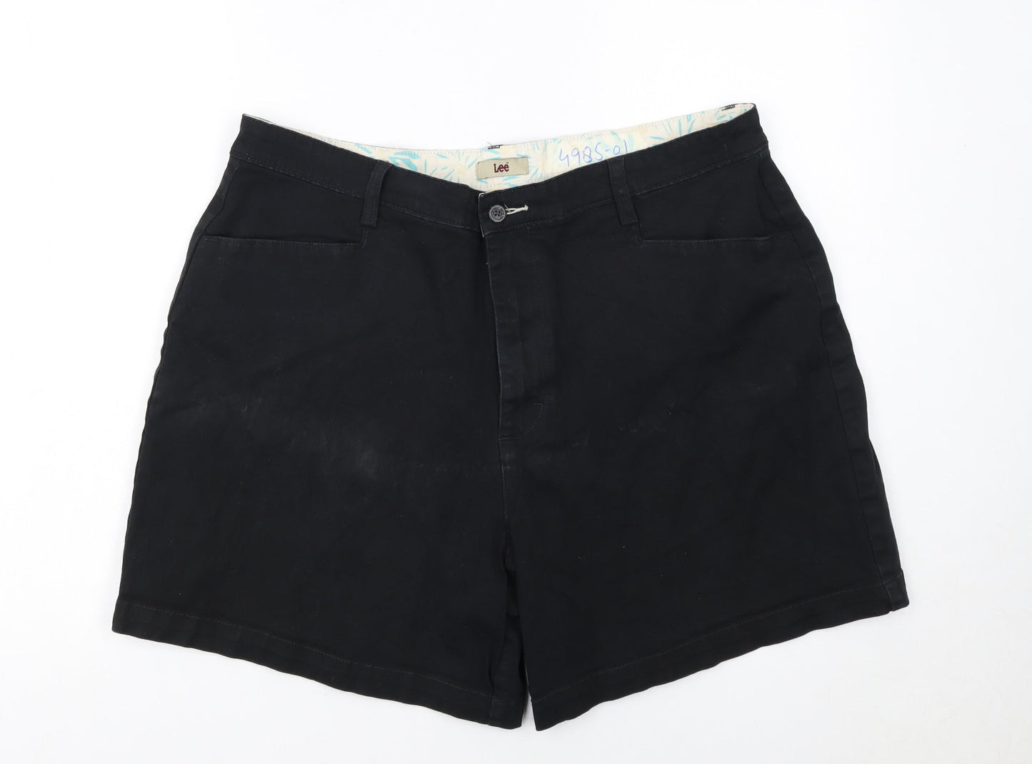 Lee Women's Black Chino Shorts Size 18 Stretch Cotton Blend