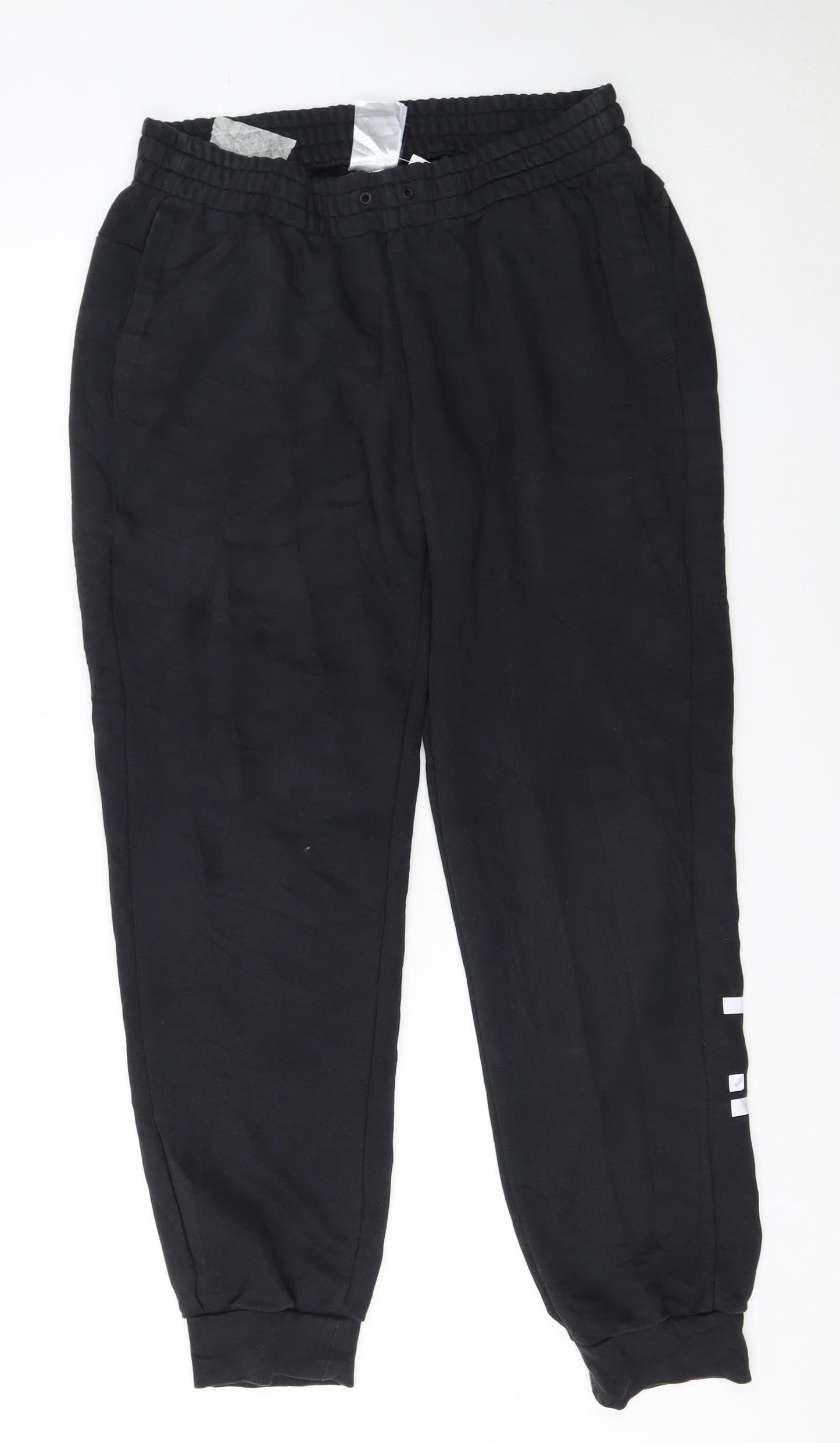 Adidas Womens Black Jogger Trousers Size L Elastic Waist Logo Sports