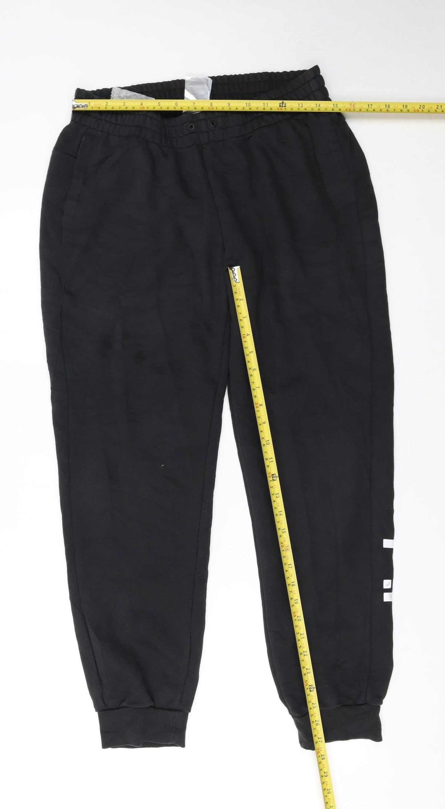 Adidas Womens Black Jogger Trousers Size L Elastic Waist Logo Sports