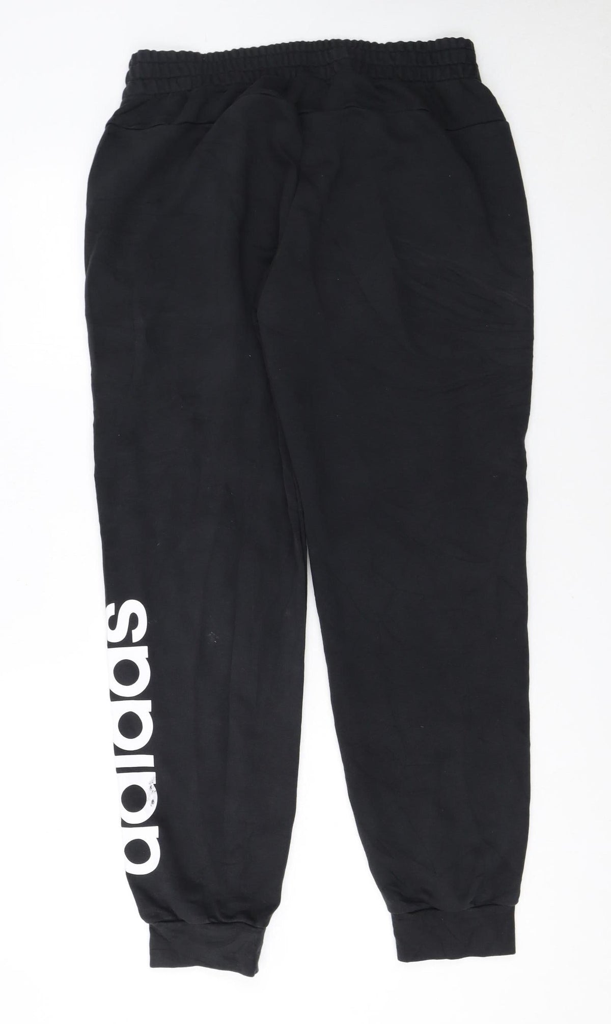 Adidas Womens Black Jogger Trousers Size L Elastic Waist Logo Sports