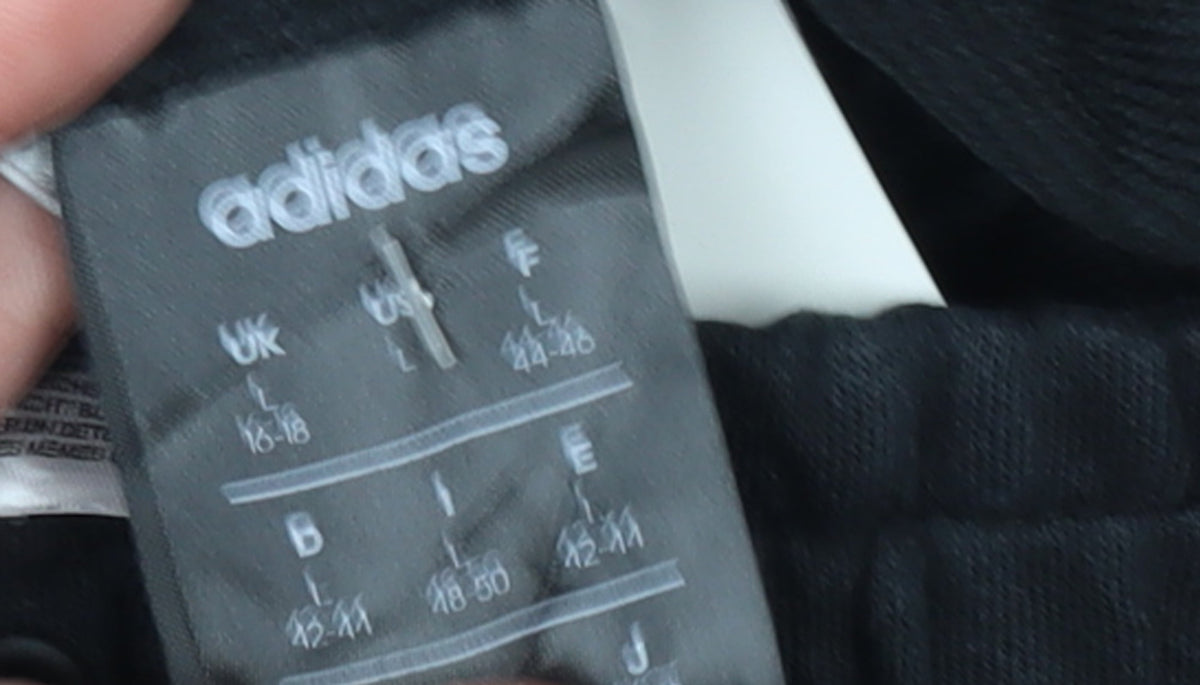 Adidas Womens Black Jogger Trousers Size L Elastic Waist Logo Sports