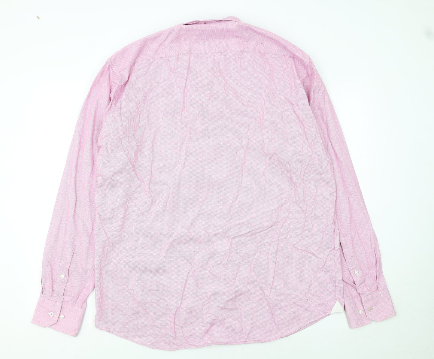 Hugo Boss Men's Pink Regular Fit Long Sleeve Button-Up Shirt Size 17.5