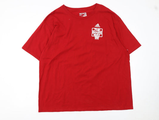 Adidas Men’s Red 2XL Graphic Sports T-Shirt The Badgers Way