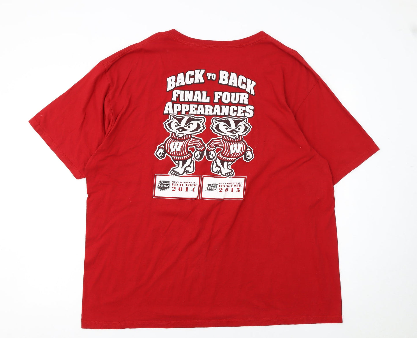 Adidas Men’s Red 2XL Graphic Sports T-Shirt The Badgers Way
