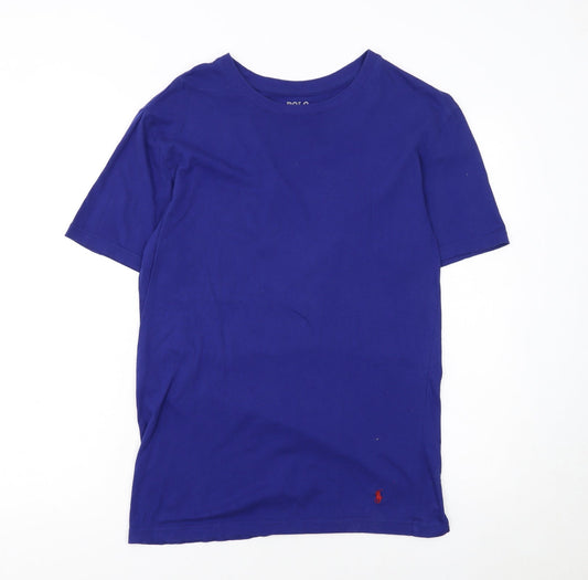 Ralph Lauren Men's Blue Cotton Crew Neck T-Shirt Size S