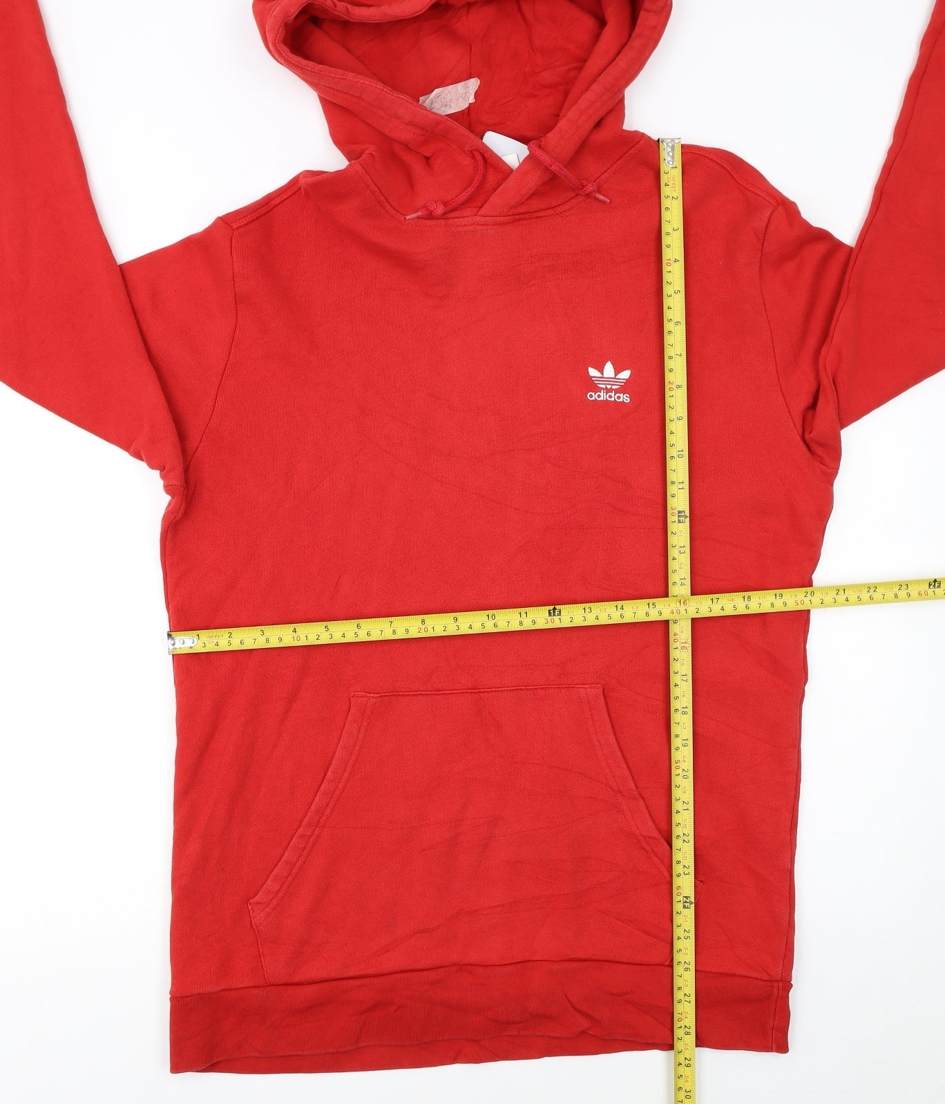 Adidas Men's Red Pullover Hoodie Size M Regular Fit Sportswear