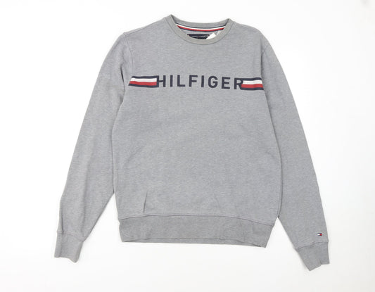 Tommy Hilfiger Men's Grey Logo Crew Neck Sweatshirt S