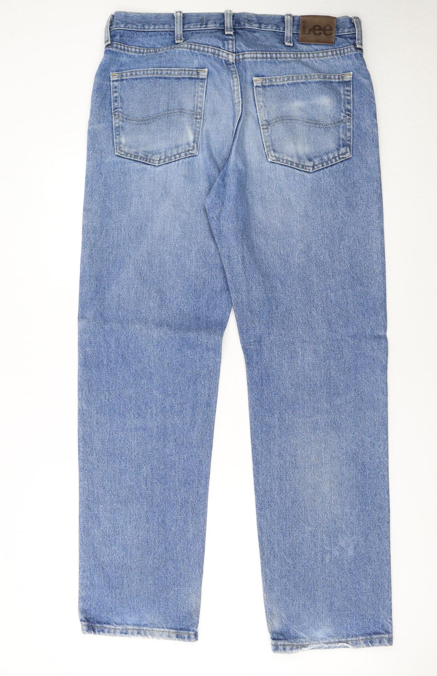 Lee Men's Blue Regular Fit Straight Leg Denim Jeans 34x32