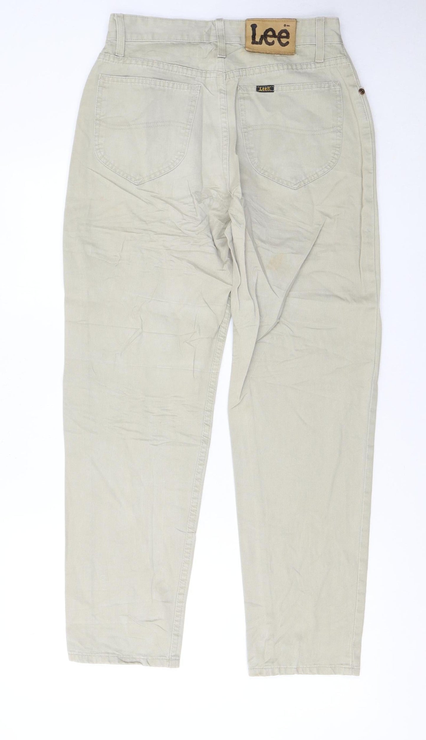 Lee Womens Beige High Rise Virginia Straight Fit Jeans Size 14
