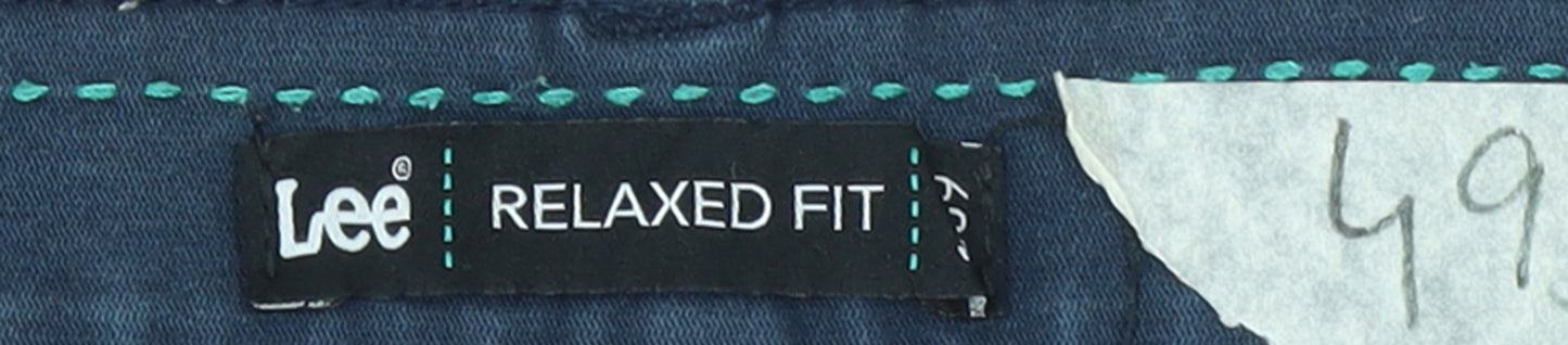 Lee Women’s Blue Relaxed Fit Chino Trousers Size 18 Cotton Blend