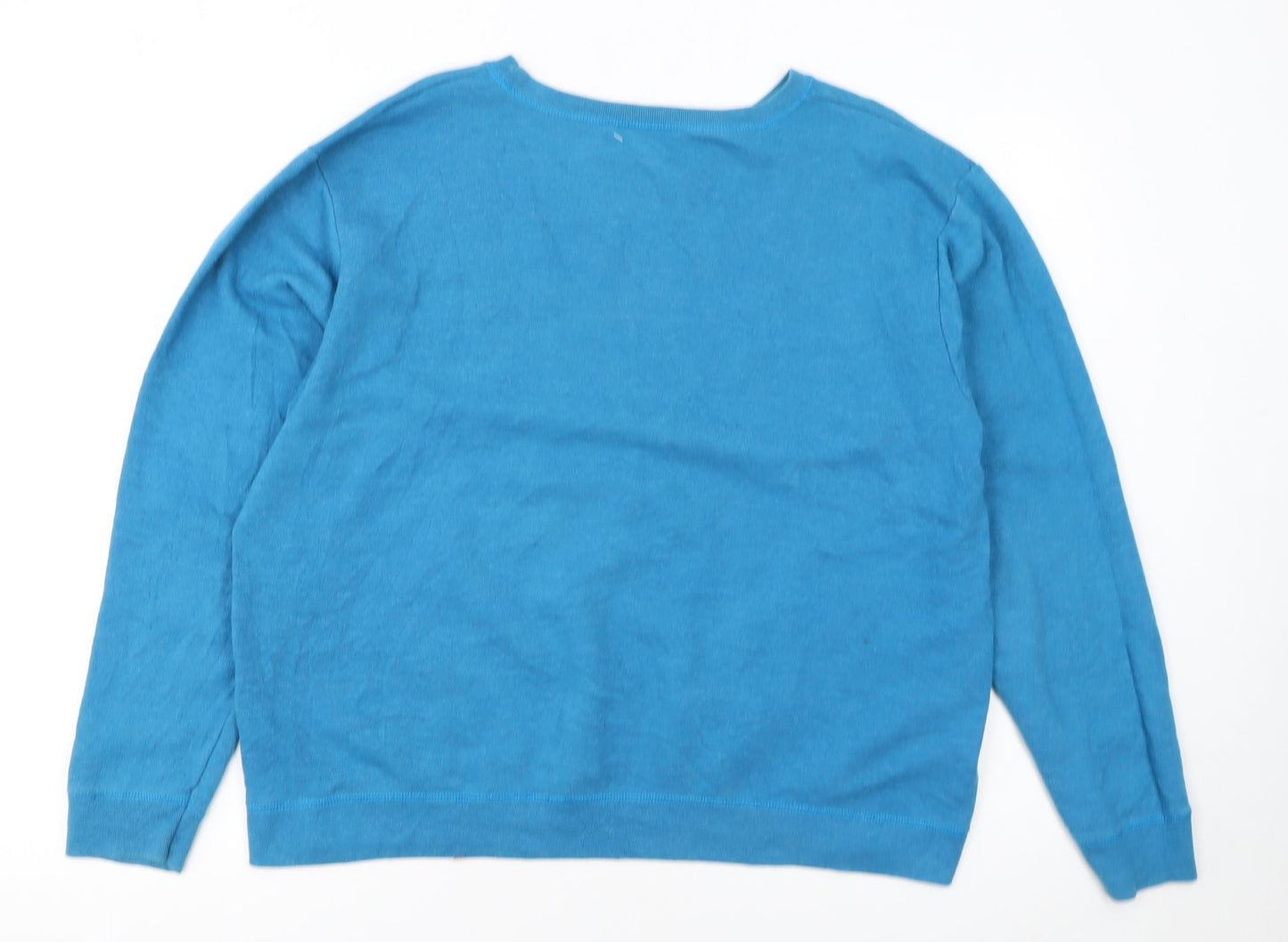 Hanes Premium Blue Pullover Sweatshirt Women XL Cotton Blend Casual