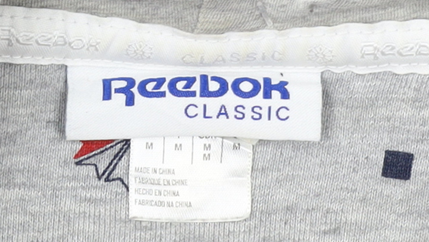 Reebok Classic Men's Grey Pullover Hoodie M Graphic Print Sportswear
