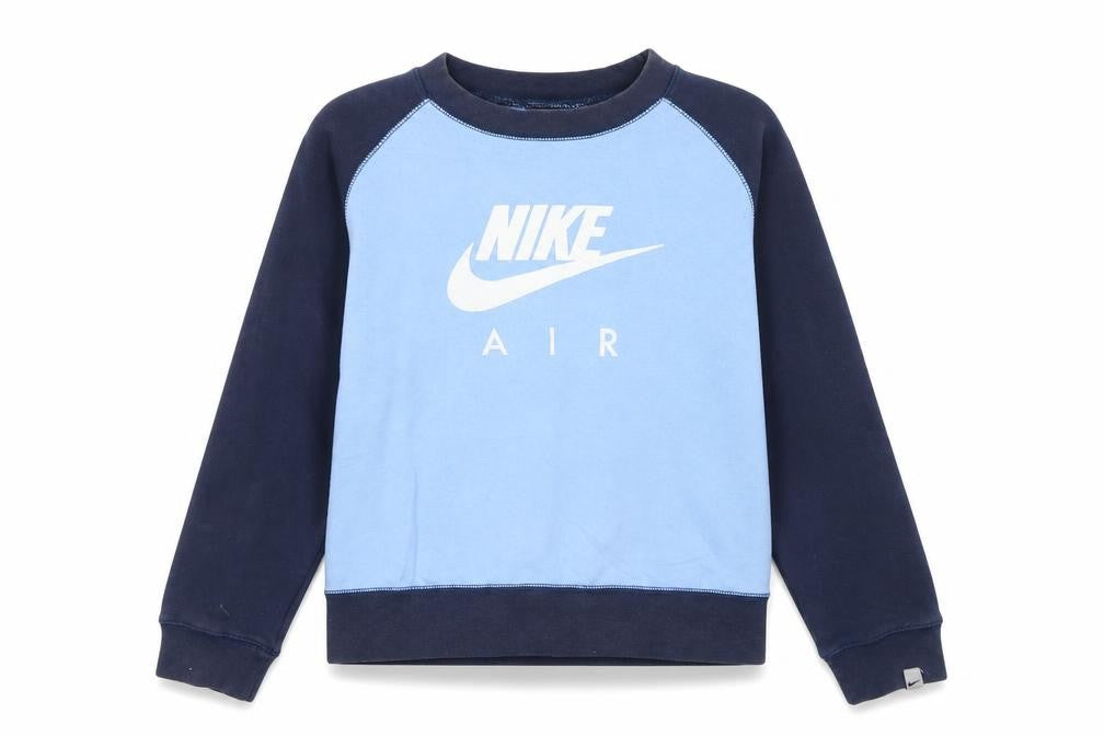 Nike Girls Blue Pullover Sweatshirt M 12 Years Logo Crew Neck Jumper