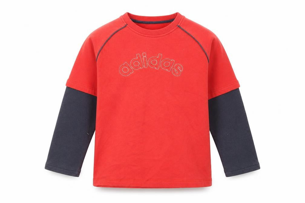 Adidas Boys Red Pullover Sweatshirt 14 Years Logo Athletic Fleece Top