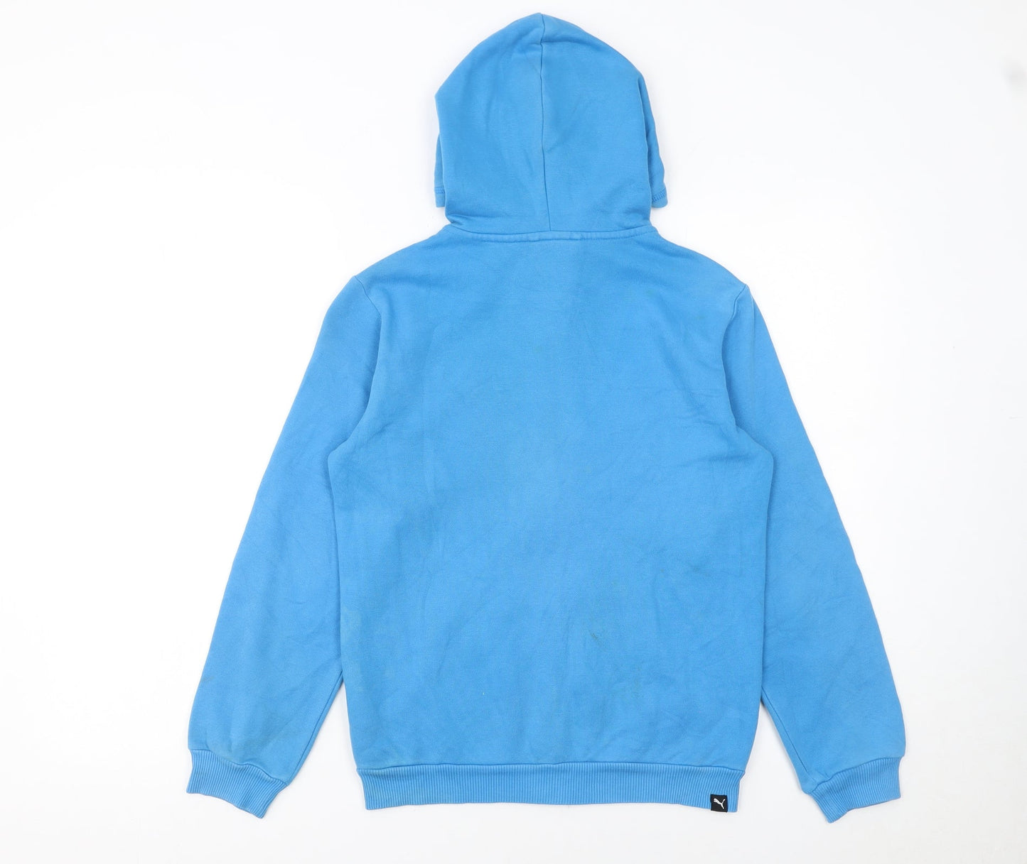 Puma Boys Blue Full Zip Hoodie Size 152 Fleece Logo Hooded Sweatshirt