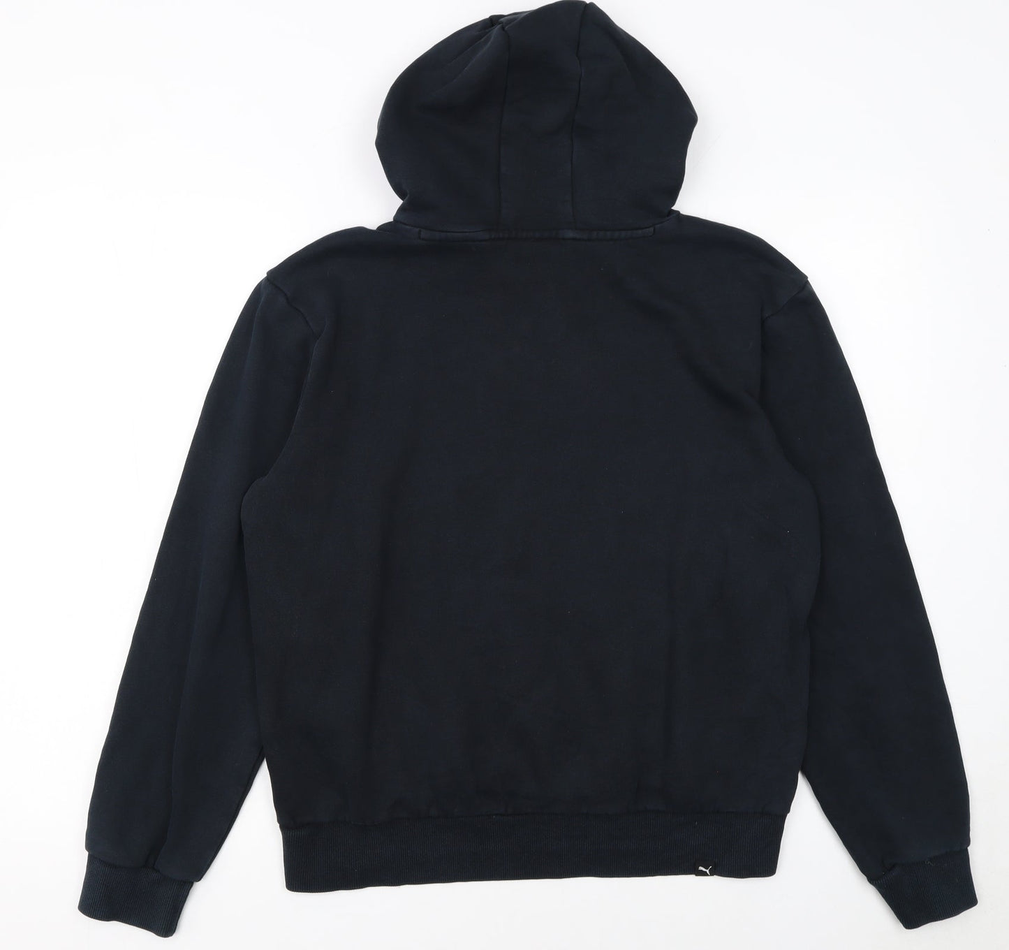 Puma Women's Black Small Pullover Hoodie with Logo Print
