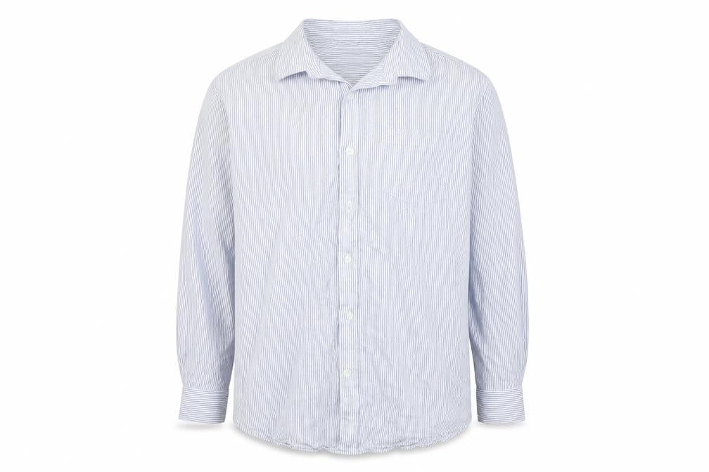 Racing Green Men's Blue Striped Cotton Long Sleeve Button-Up Shirt 2XL