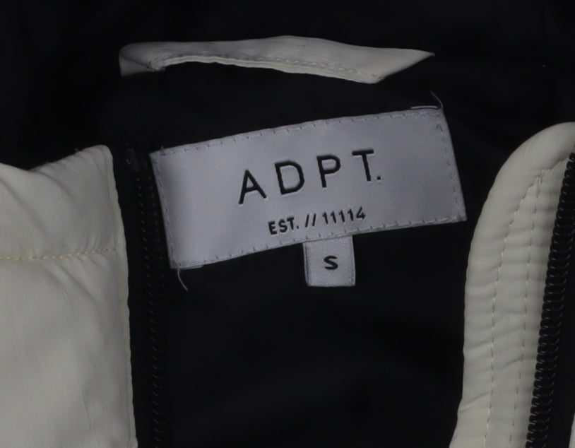 ADPT. Women's Ivory Long Puffer Hooded Waistcoat Size S
