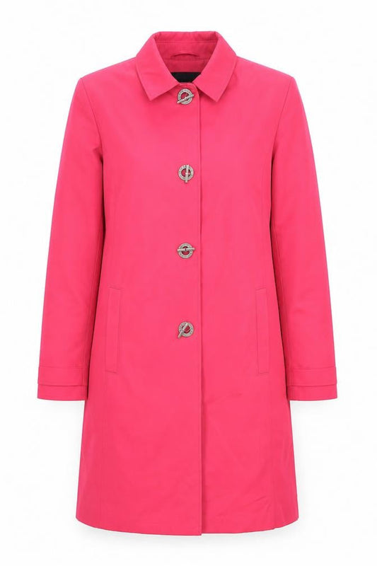 Jones New York Women's Pink Mid-Length Trench Coat Size M