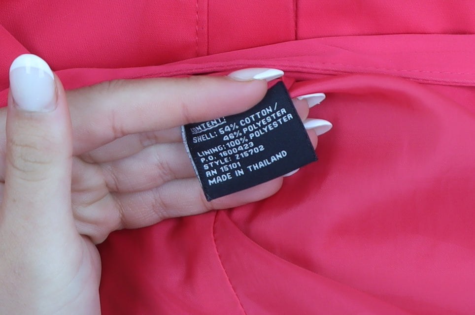 Jones New York Women's Pink Mid-Length Trench Coat Size M
