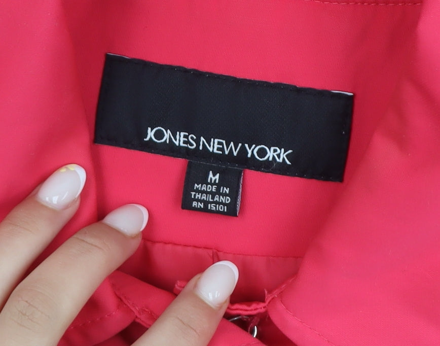 Jones New York Women's Pink Mid-Length Trench Coat Size M