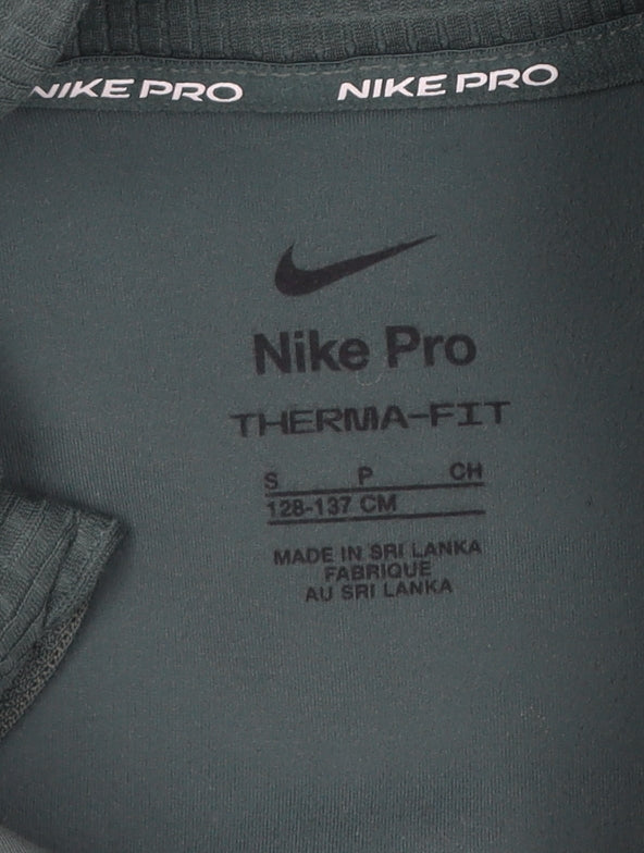 Nike Boys Green Therma-Fit Pro 1/4 Zip Athletic Jacket Size S 128-137cm