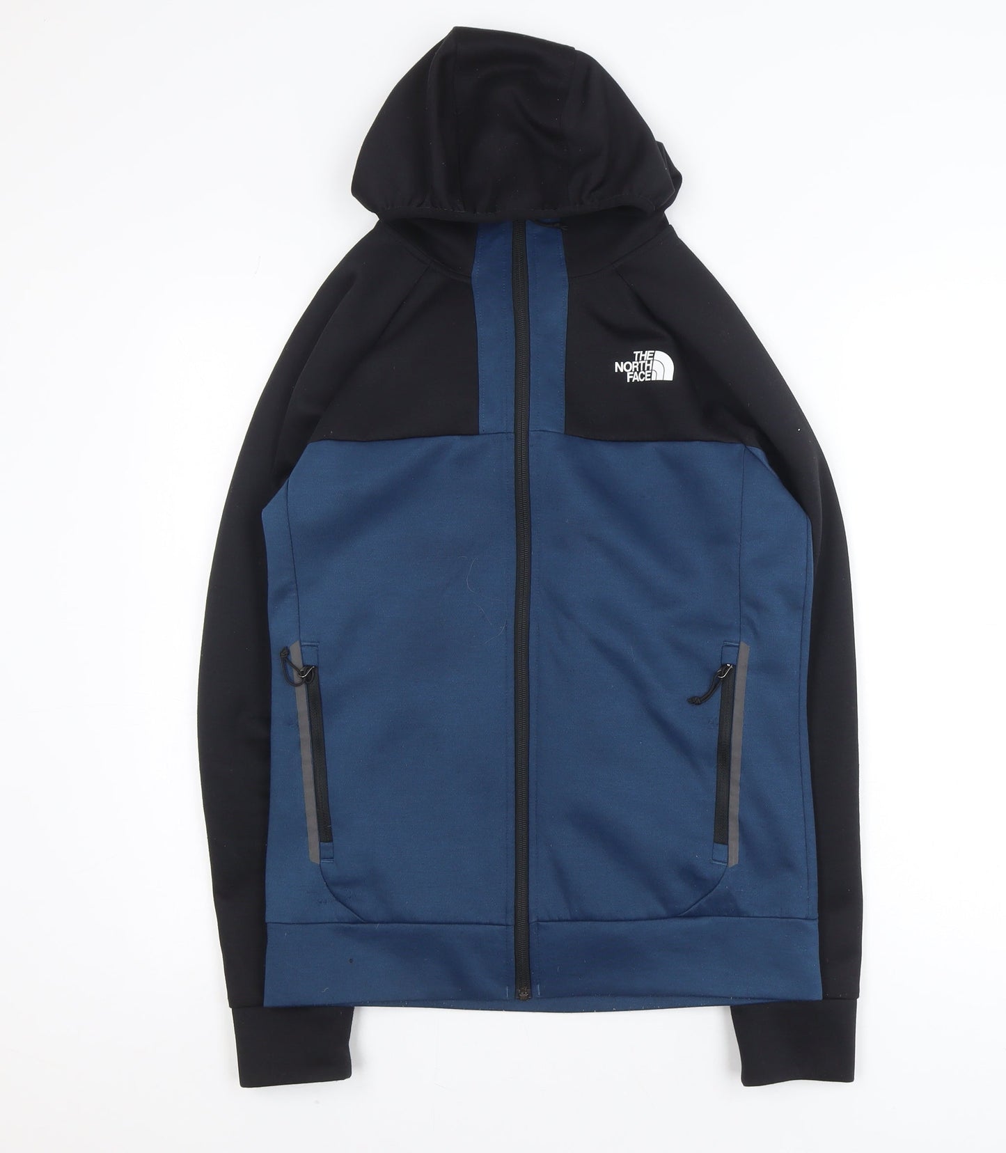 The North Face Mens Blue Softshell Full Zip Hooded Activewear Jacket Size S