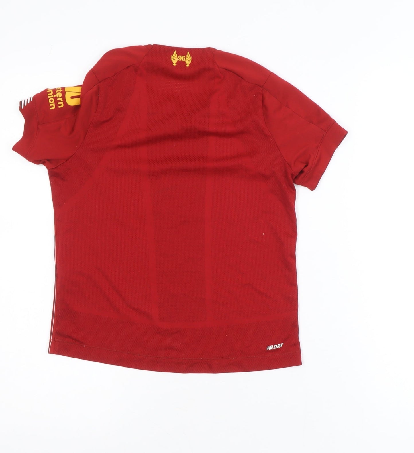 New Balance Boys Red Liverpool FC Short Sleeve Football Shirt Size 122cm