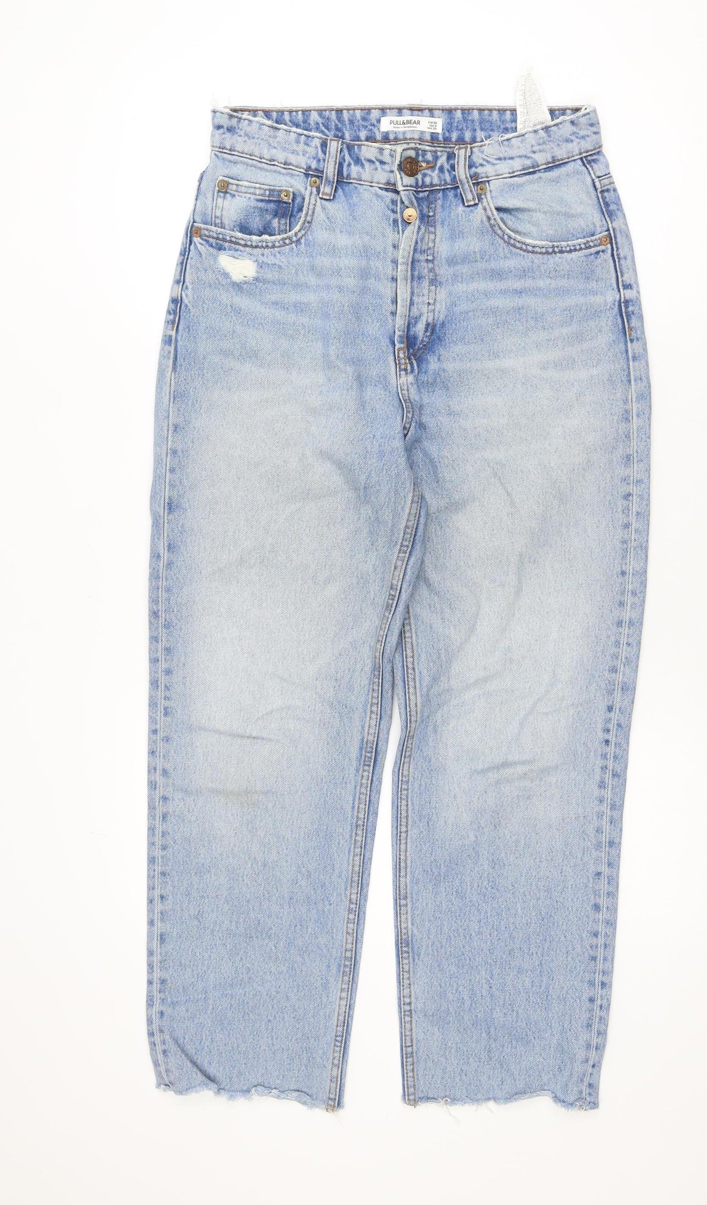 Pull&Bear Women's Blue High Rise Straight Jeans Size 10