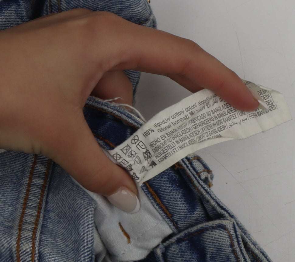 Pull&Bear Women's Blue High Rise Straight Jeans Size 10