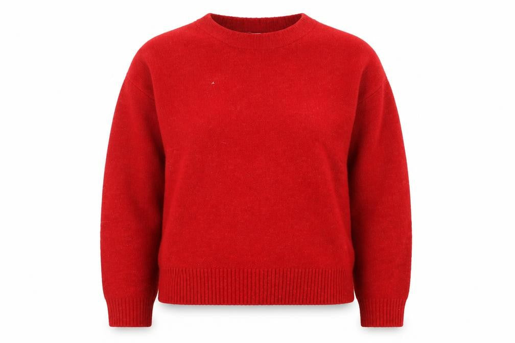 Savida Women Red Crew Neck Long Sleeve Pullover Jumper Size 14