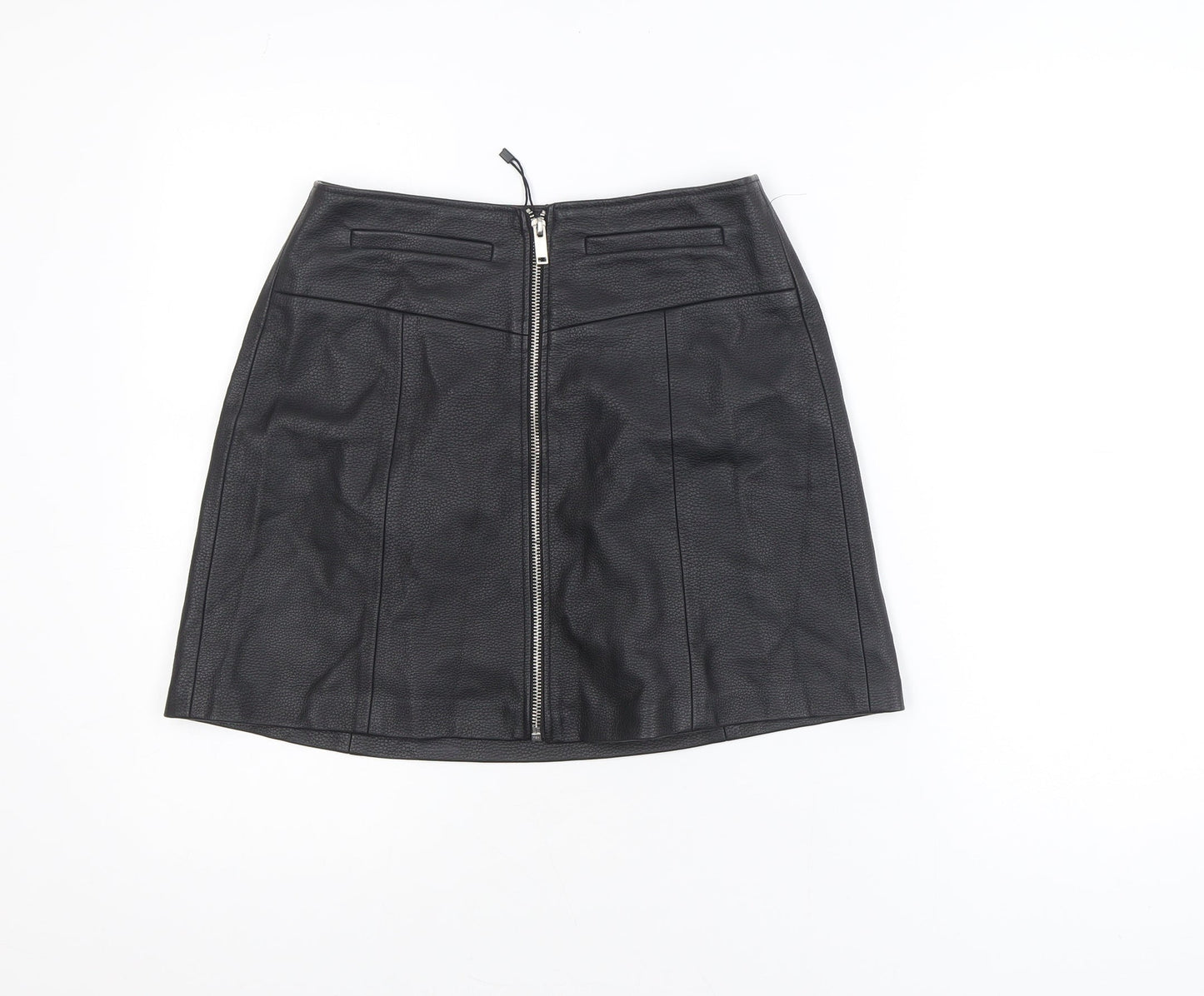 Bershka Women’s Black Faux Leather Short Pencil Skirt Size 8