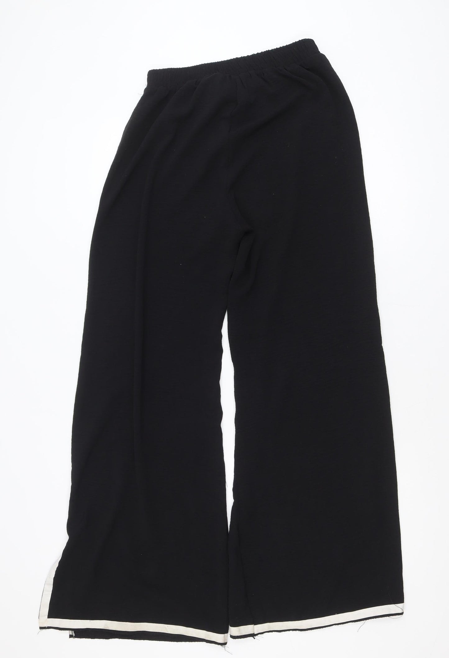 NA-KD Women Black Wide-Leg Trousers Size M Elastic Waist