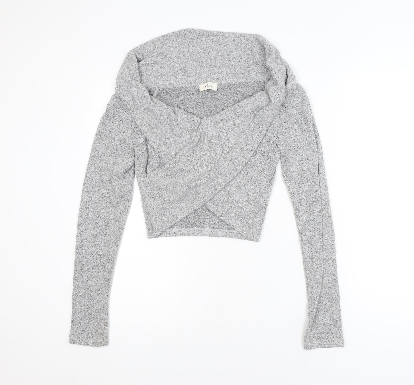 Olian Women’s Grey Wrap Knit Jumper Medium Slim Fit