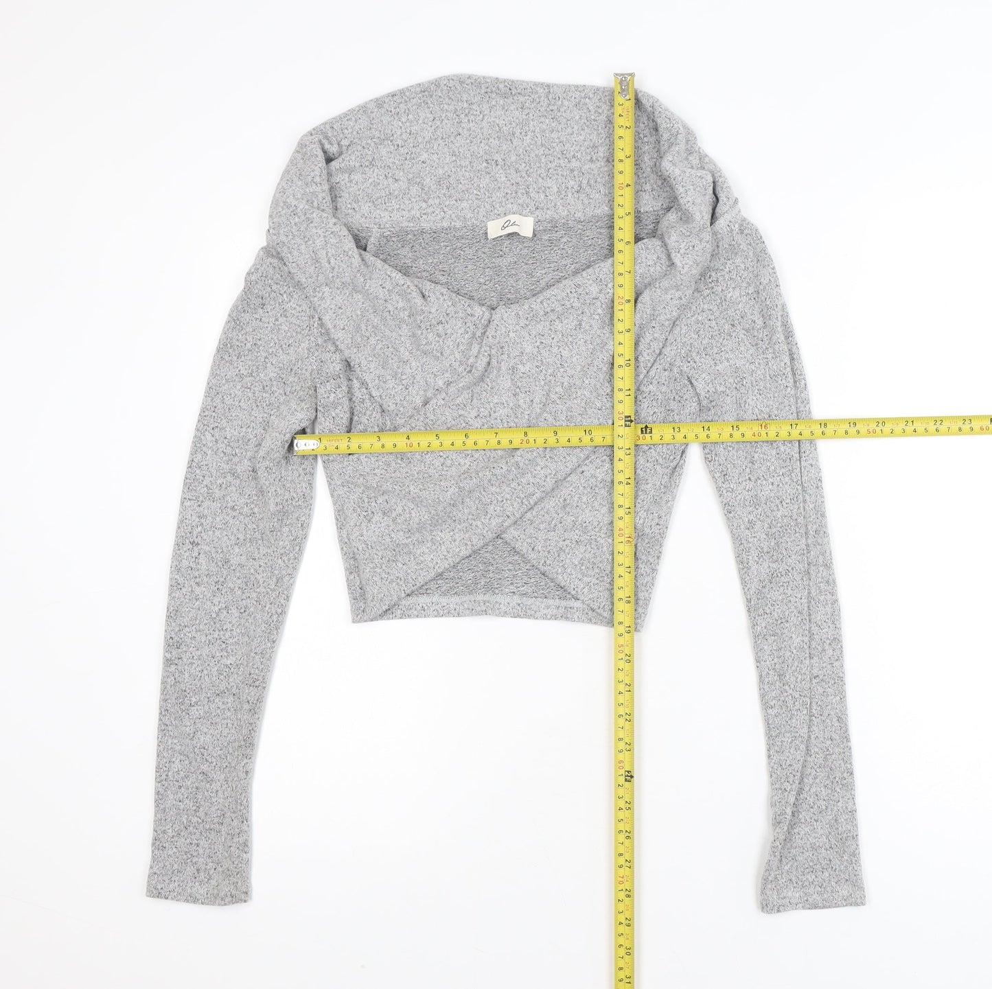 Olian Women’s Grey Wrap Knit Jumper Medium Slim Fit