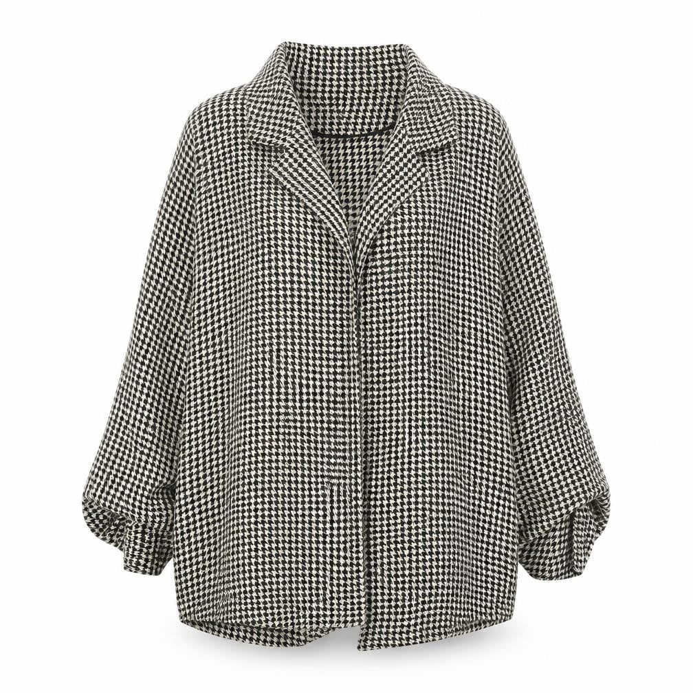 Primark Women Beige Check Collared Open Cardigan Size 10