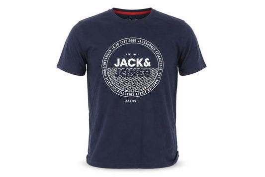 Jack & Jones Mens Blue L Regular Fit Logo Graphic Cotton T-Shirt