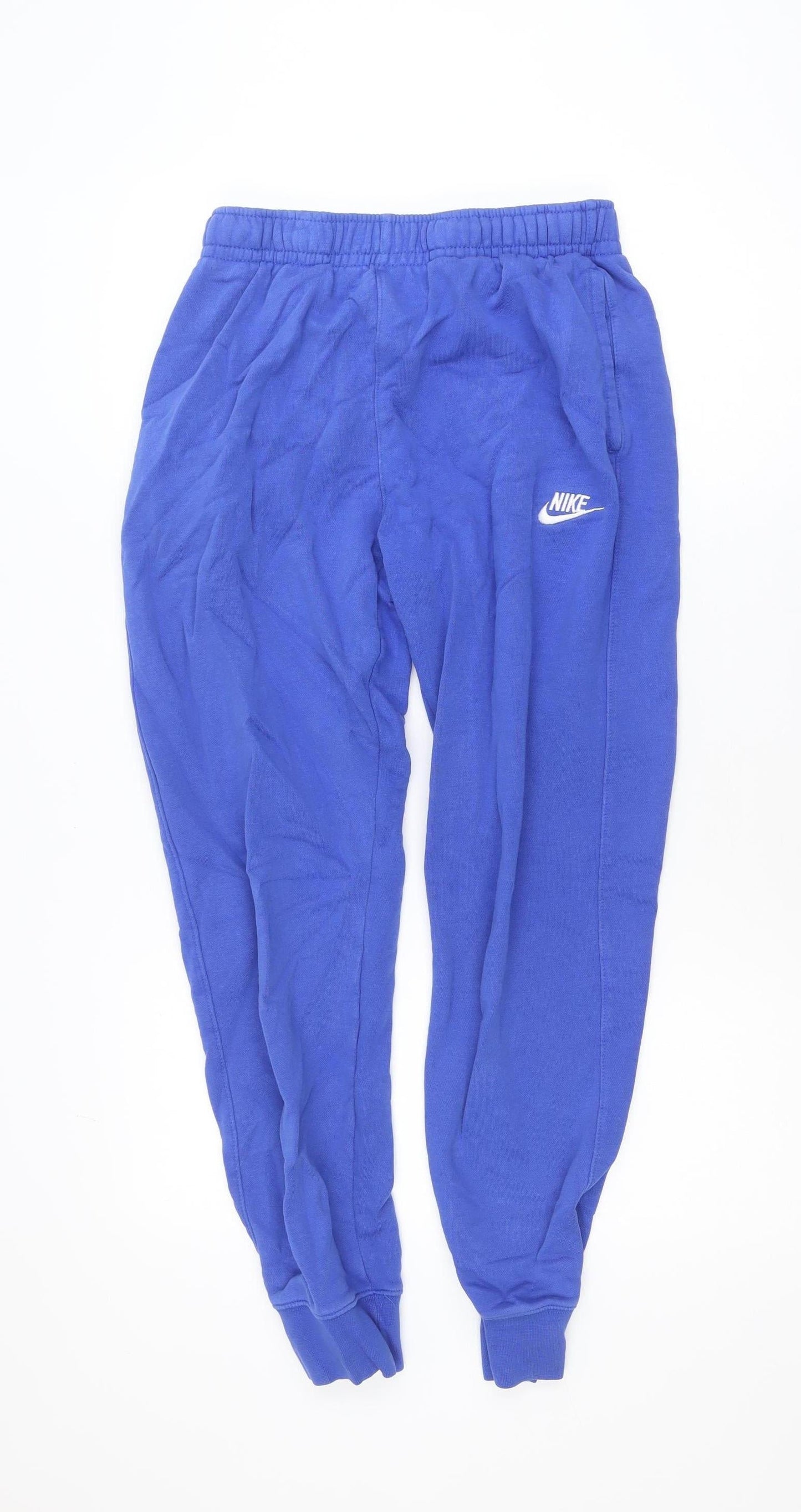 Nike Men Blue Small Jogger Sweatpants Cotton Blend Drawstring