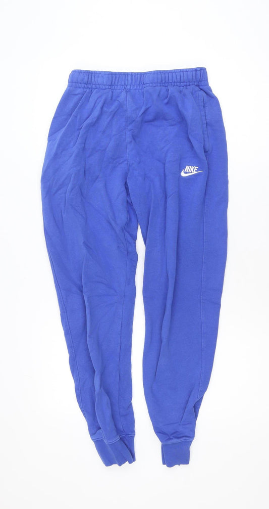 Nike Men Blue Small Jogger Sweatpants Cotton Blend Drawstring