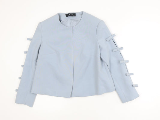 Badoo Women's Blue Size 12 Tailored Bow Detail Blazer Jacket