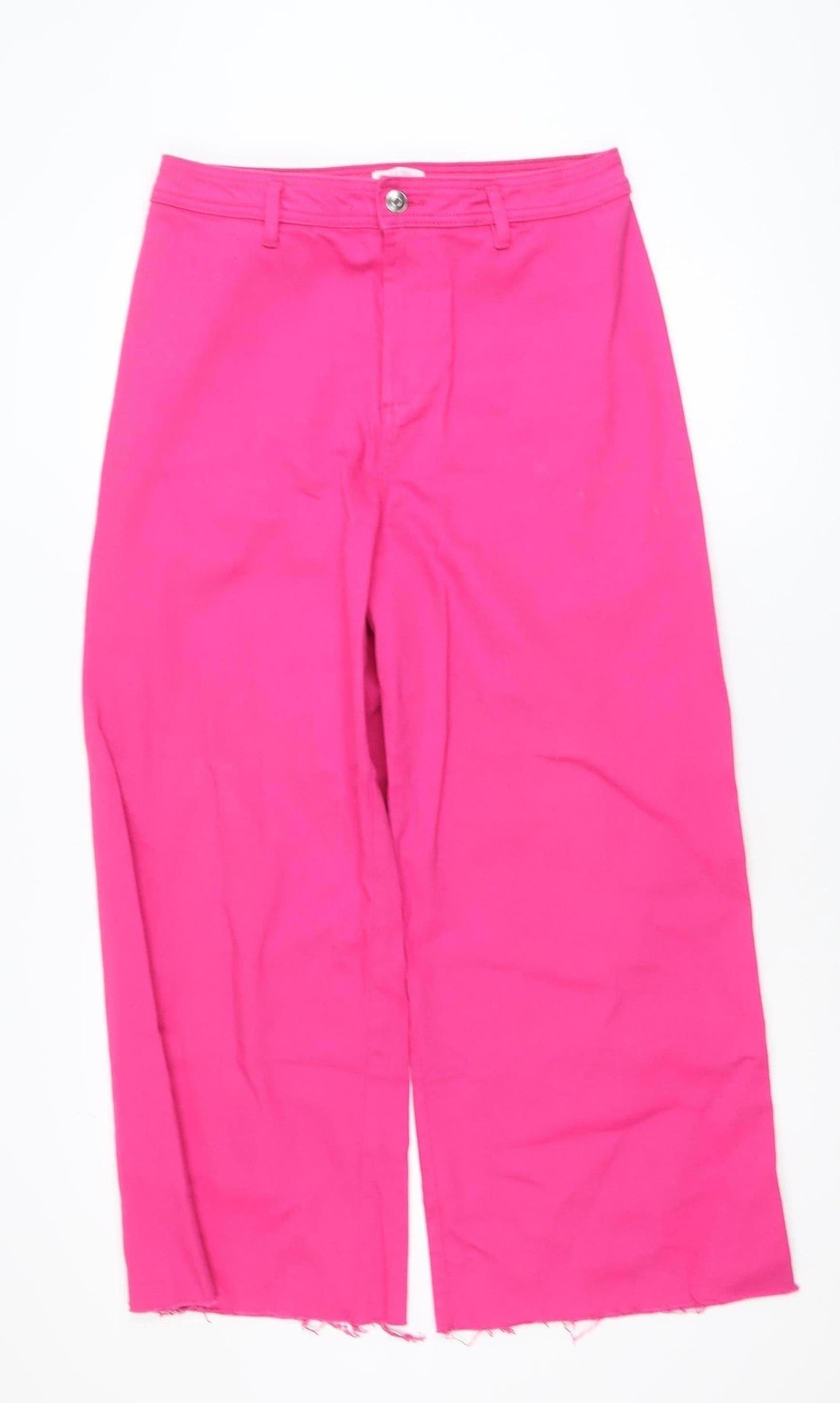 Savida Women’s Pink Wide-Leg Cotton Jeans Size 14